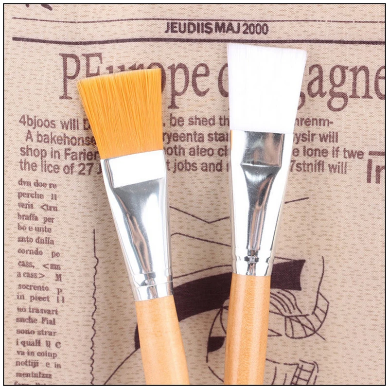 Мульти Функция мягкие волосы с деревянной ручкой маска кисточки кисточка для