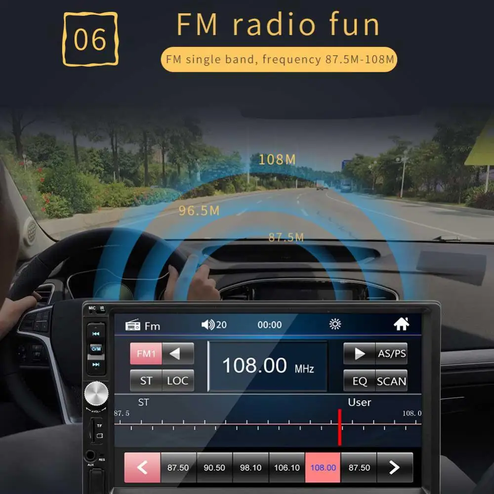 Автомагнитола 1080P HD 7 дюймов стерео Bluetooth MP4 MP5 USB плеер сенсорный экран видеоплеер