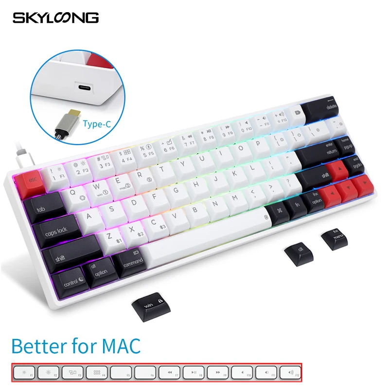 Механическая клавиатура SKYLOONG AK68 Hot Swap проводная игровая для ПК MAC ноутбуков и
