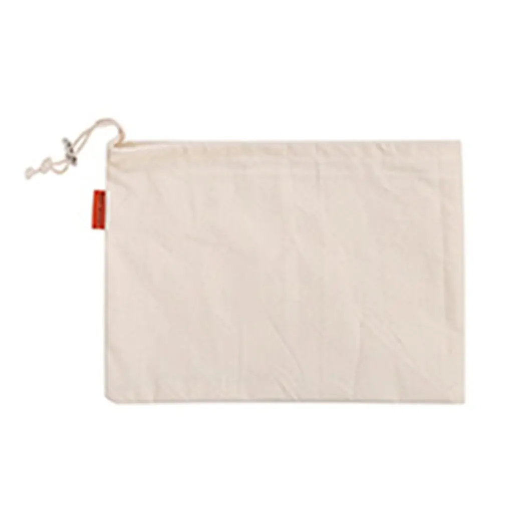 Экологически чистая Хлопковая сумка с кулиской большая для фруктов