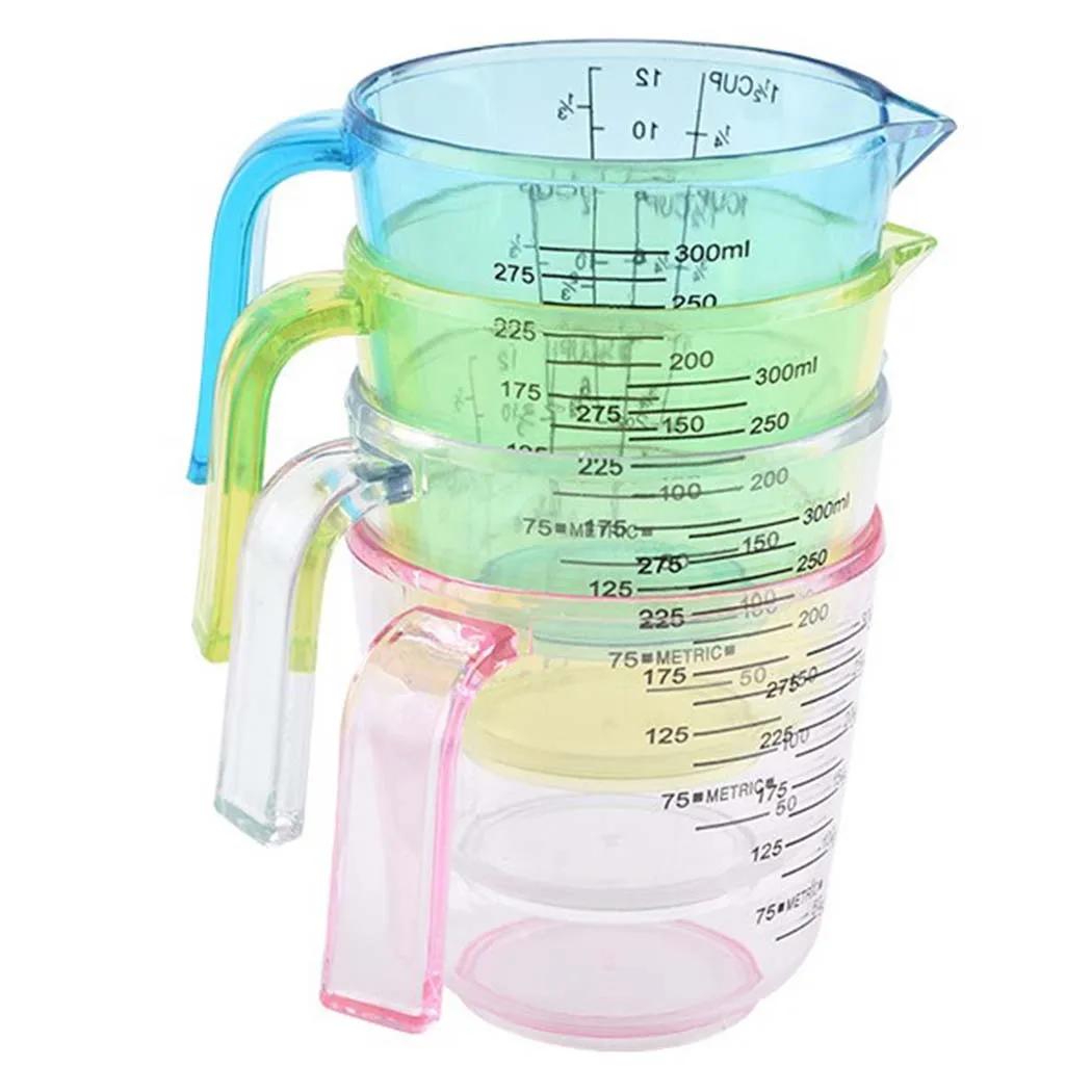 

300ml Kitchen Measuring Jug Cup Plastic Transparent Cup Scale Graduated Cooking Kitchen Bakery Tool Baking Kitchen Accessories