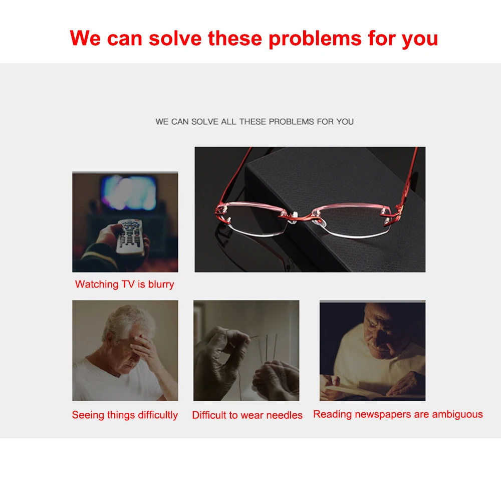 Очки для чтения без оправы мужчин и женщин аксессуар с защитой от сисветильник