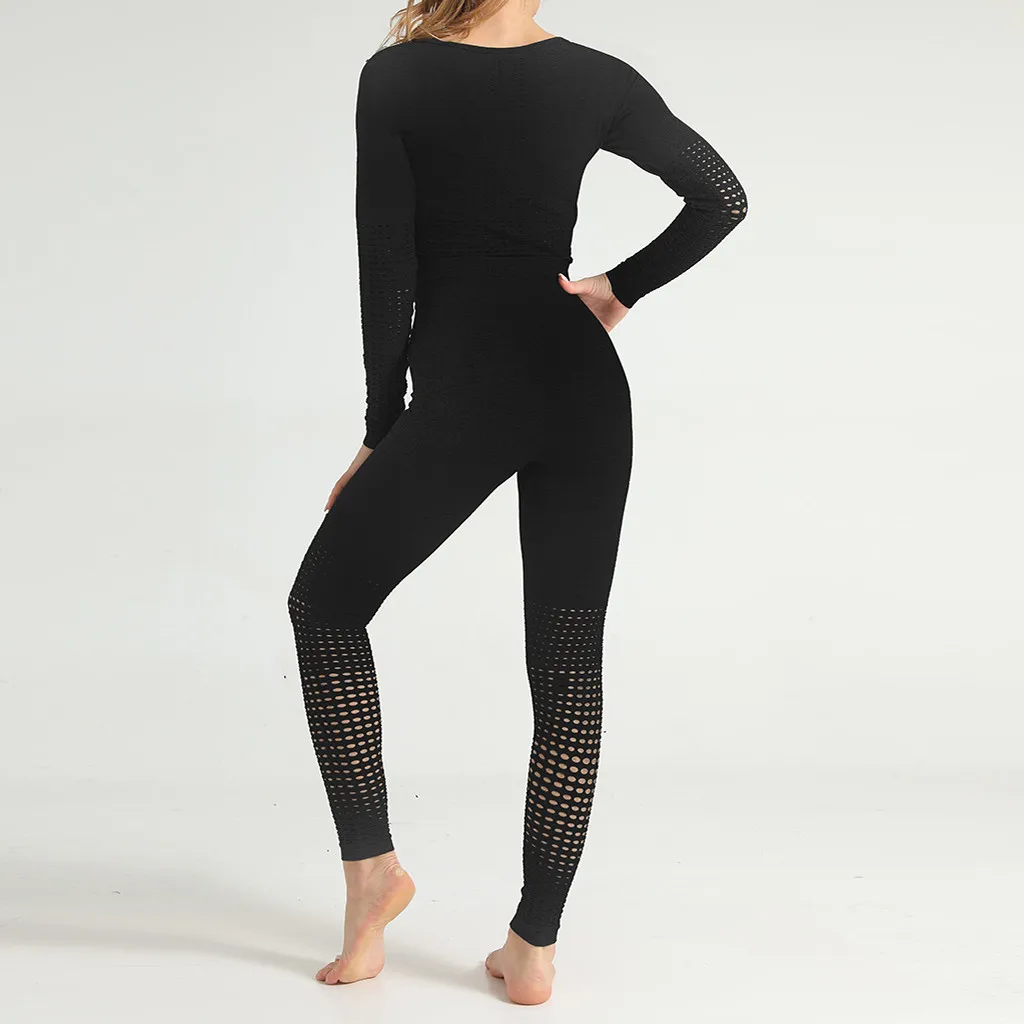 2019 горячий сексуальный комбинезон фитнес штаны для йоги комбинезоны спортивная
