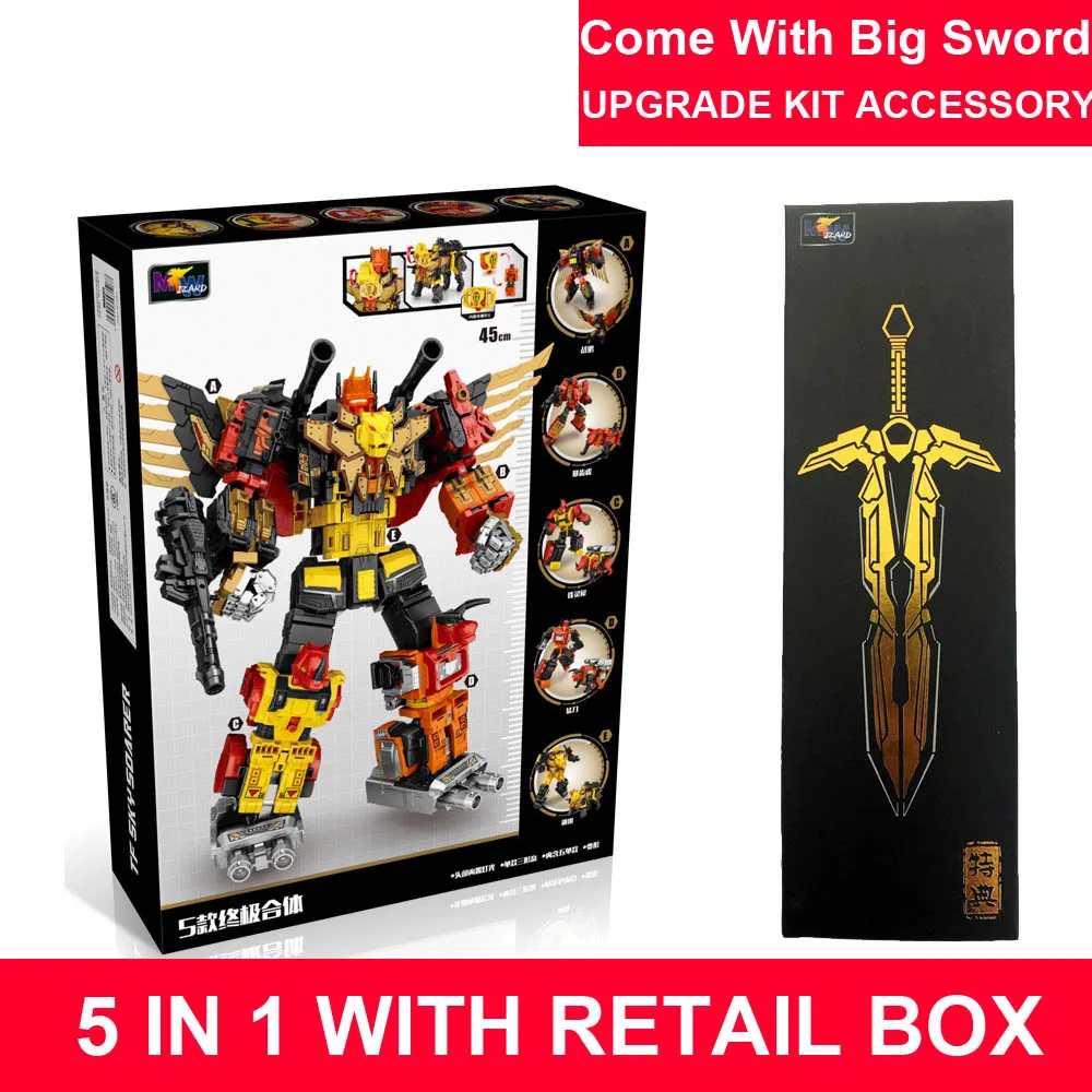 B With Retail Box G1 трансформация predaking-5 в 1 Набор Divebomb Rampage хедстронг негабаритный режим войны Орел фигурка Робот Игрушки - Цвет: B With Retail Box
