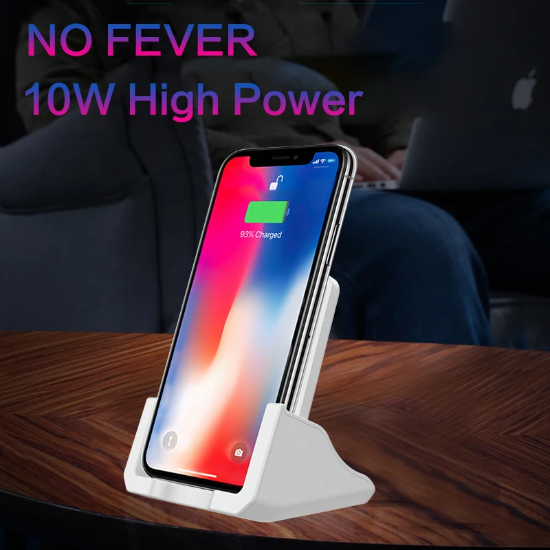 10 Вт Qi Беспроводное зарядное устройство для iPhone X Xs XR 8 plus Быстрая зарядка для samsung S10 S9 Note 9 Xiaomi Mi 9 подставка для мобильного телефона