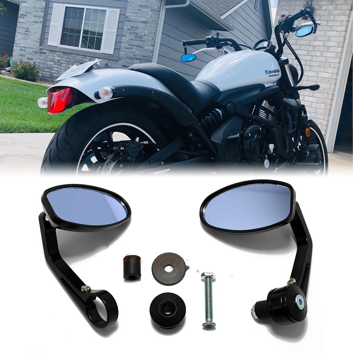 

Зеркало заднего вида для мотоцикла с ЧПУ, 7/8 дюйма, для KAWASAKI Z750, Z800, Z900, Z1000