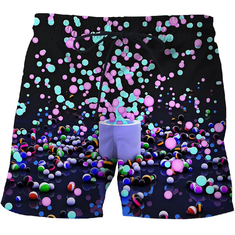 Мужские пляжные брюки для отдыха с 3D принтом головокружения в полоску