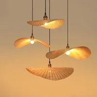 New Chinese Bamboo Chandelier Lights Japanese Tatami Teahouse Hanging Lamp Southeast Asian Living Room lustre Bedroom home Lamps
