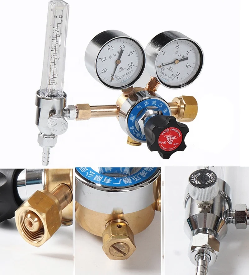 

Argon and CO2 Gas Regulator With Double Gauge and Flow Meter (YQSL-731L)