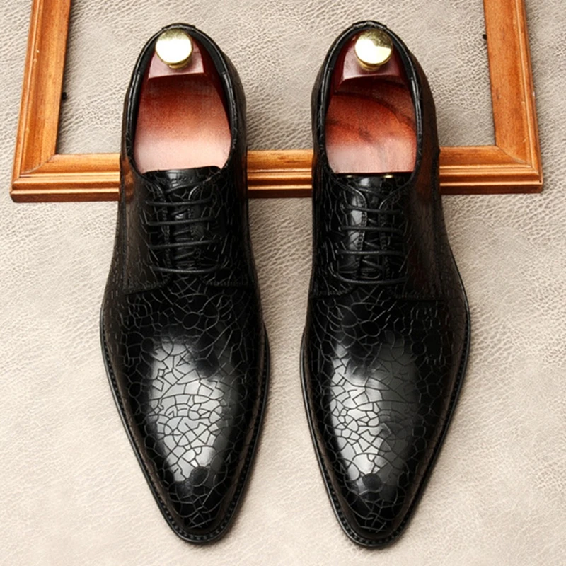 Туфли дерби мужские из натуральной кожи Роскошные туфли-оксфорды с острым носком