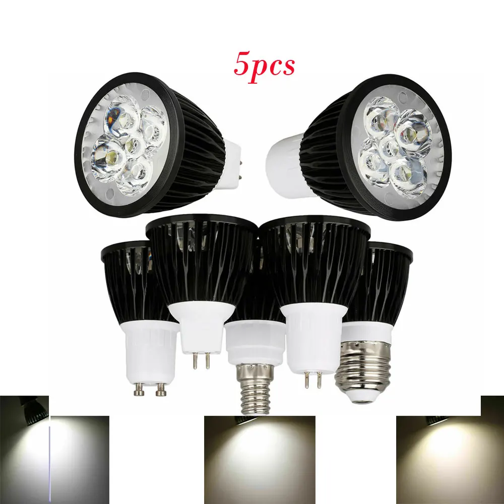 

5pcs E27 Black LED Spotlight E14 6W 8W 10W Super Bright AC 85-265V lamp Spot light For home illumination