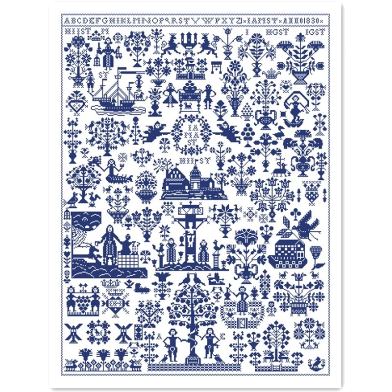 

Набор для вышивки крестиком My garden, простая белая ткань 18 карат 14 карат 11 карат, хлопковая шелковая нить, вышивка ручной работы «сделай сам»