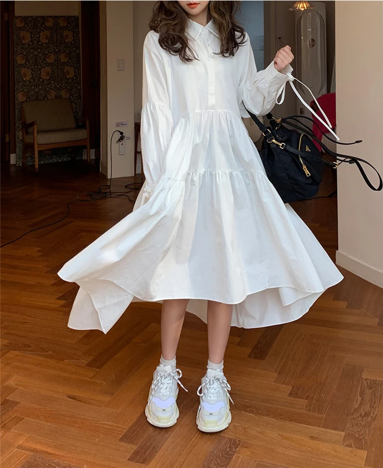 Женское платье с длинным рукавом винтажное дизайнерское воротником лацканами