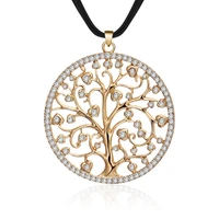 tree of life pendant necklace cubic zirconia crystal necklace for women necklace christmas party gifts new trendy female jewelry