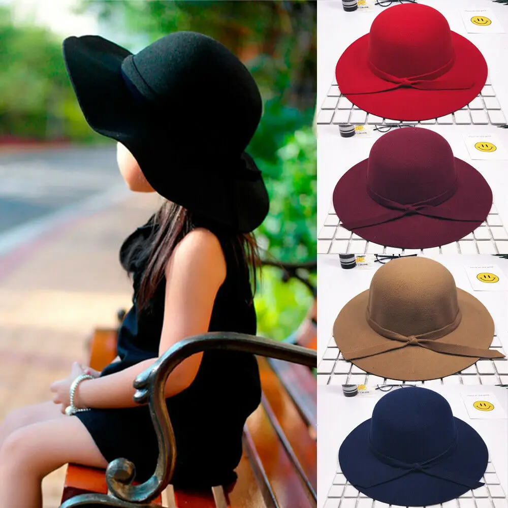 

Baby Girls Kids Bowknot Hat Bowler Beach Sun Protect Caps Bonnet Toddler Photography Props 2-8T