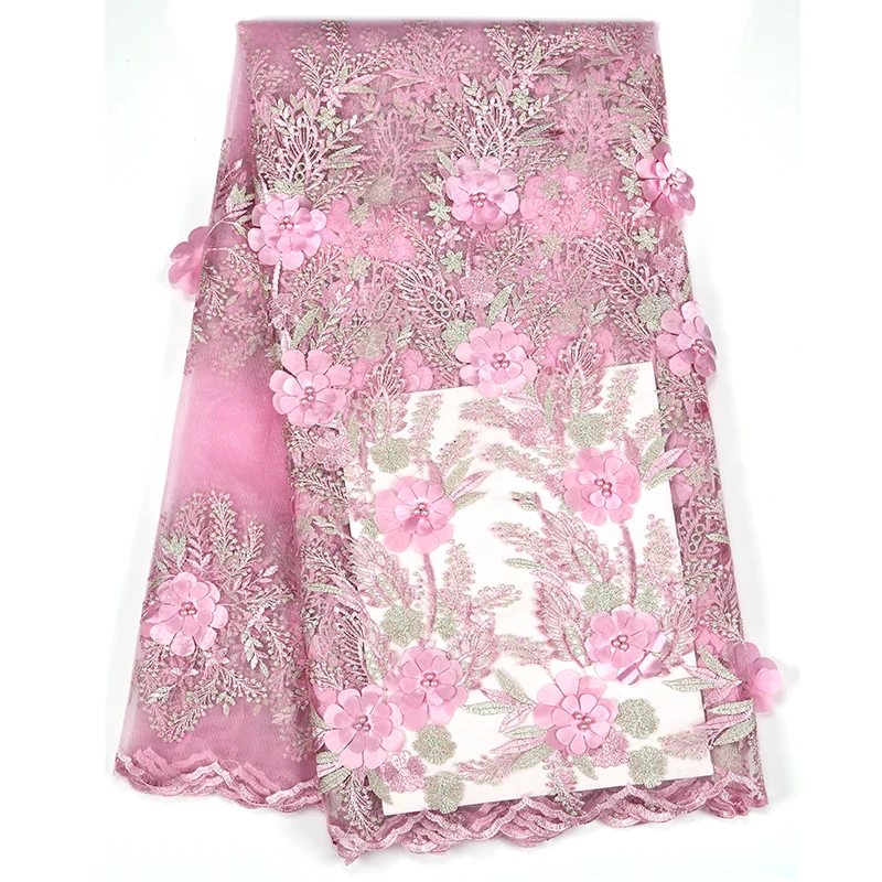 Новые французские блестки 3D кружевная ткань Африканская ручной работы из бисера