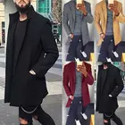 2022 осенне-зимнее мужское повседневное пальто, утолщенный шерстяной Тренч, классическое пальто средней длины, куртки, Тренч, деловой мужской однотонный