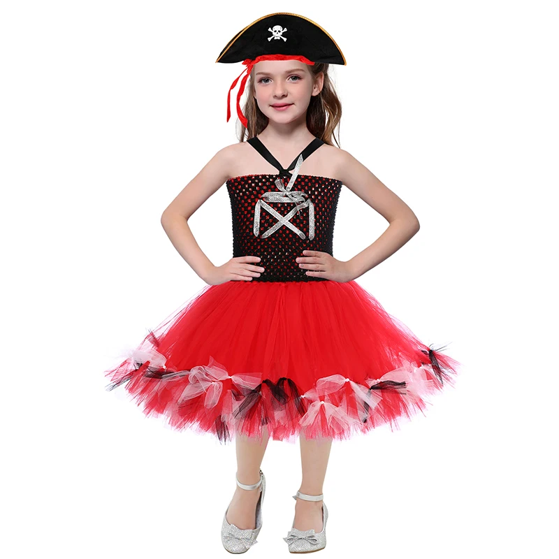 Милое маленькое платье-пачка пирата с шляпой ужасное Платье До Колена Для