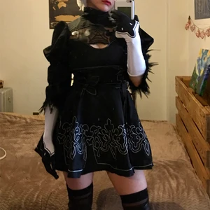 2B сексуальная одежда для косплея Nire Automatas косплей костюмы для женщин аниме Комплект нарядный Хэллоуин Девушки вечерние нее черное платье 8 шт комплект