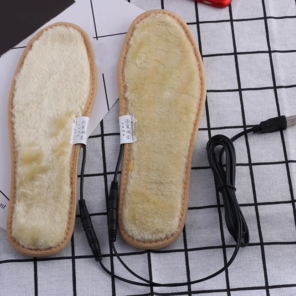 1 пара стелька с электрическим подогревом для прогулок пеших теплые мягкие