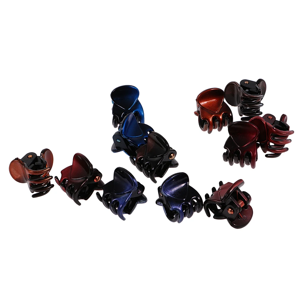 

24x Plastic Mini Hair Claw Clips Pins Tiny Jaw For Girls Women Mix Colored