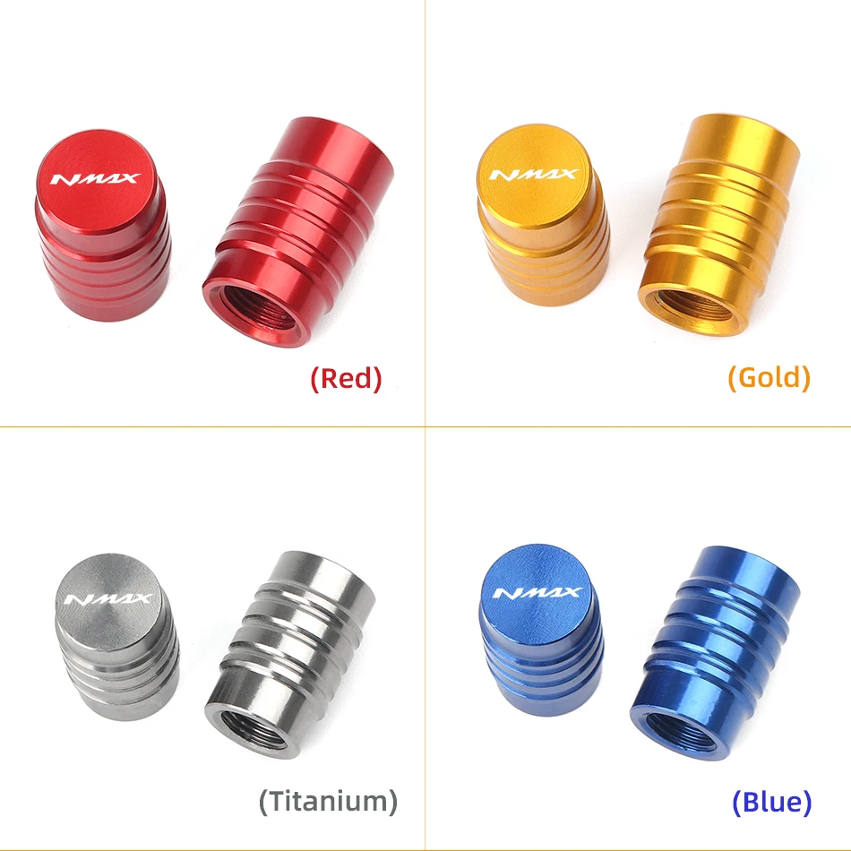 

With Logo For Yamaha NMAX125 NMAX255 2 Pcs Motorcycle CNC Accessories Front and Rear Wheels Tire Valve Stem Caps Airtight Cover