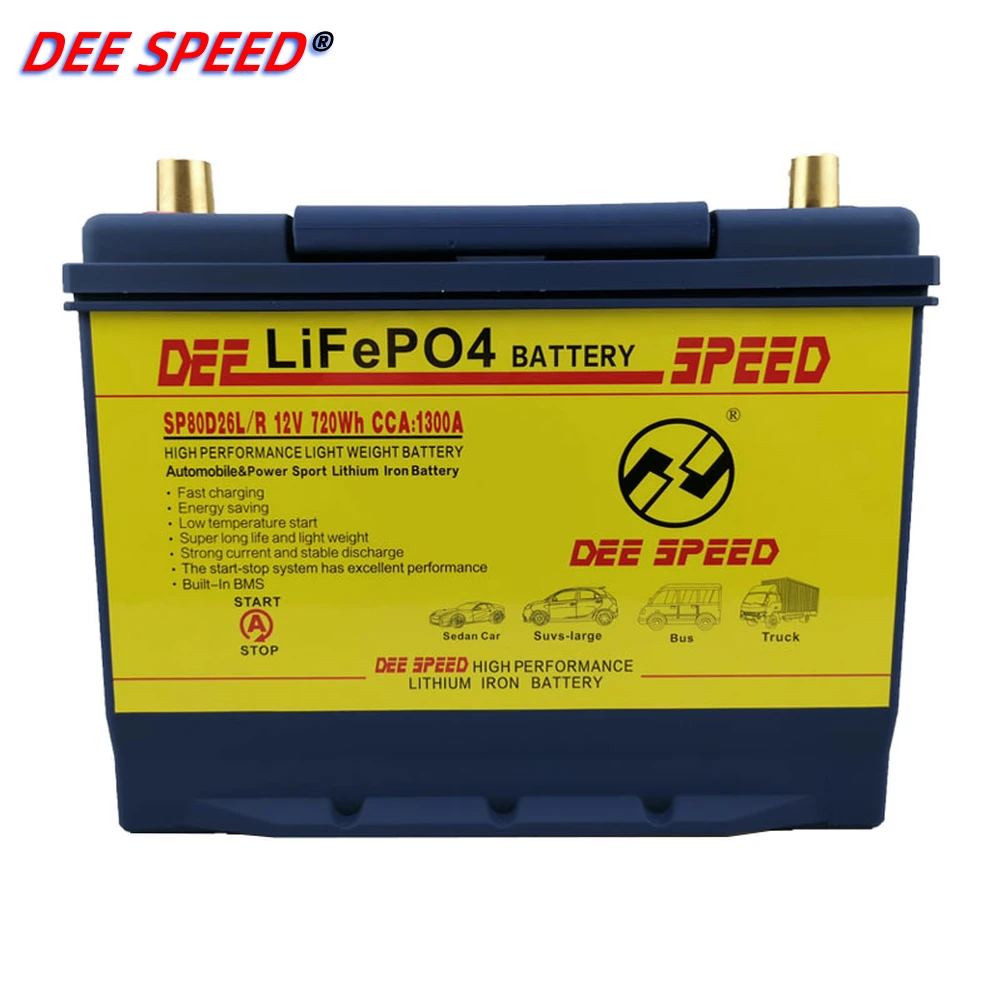 Аккумуляторная батарея LifePo4 12 В 80 А · ч для автомобиля 80D26|Пусковое устройство| |