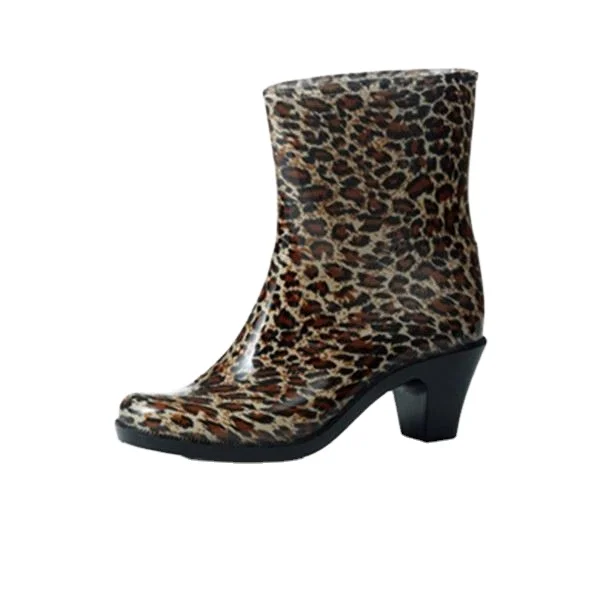 

latest pvc rubber design leopard print wellies lightweight lady wellington shoes for women