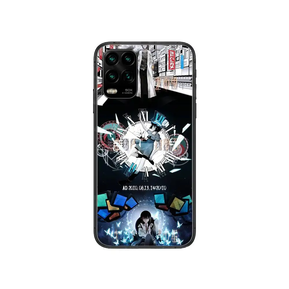 

Steins Gate anime cartoon Phone Case For XiaoMi Redmi 11lite ultra 9 8A 7A 6 A Pro T 5G K40 Anime Black Cover Silicone Back Pret