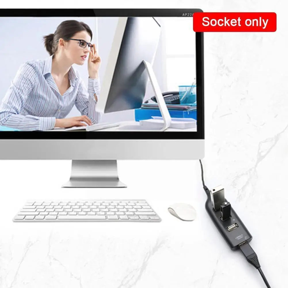 

Разветвитель USB 2,0 универсальный, с 4 портами и кабелем