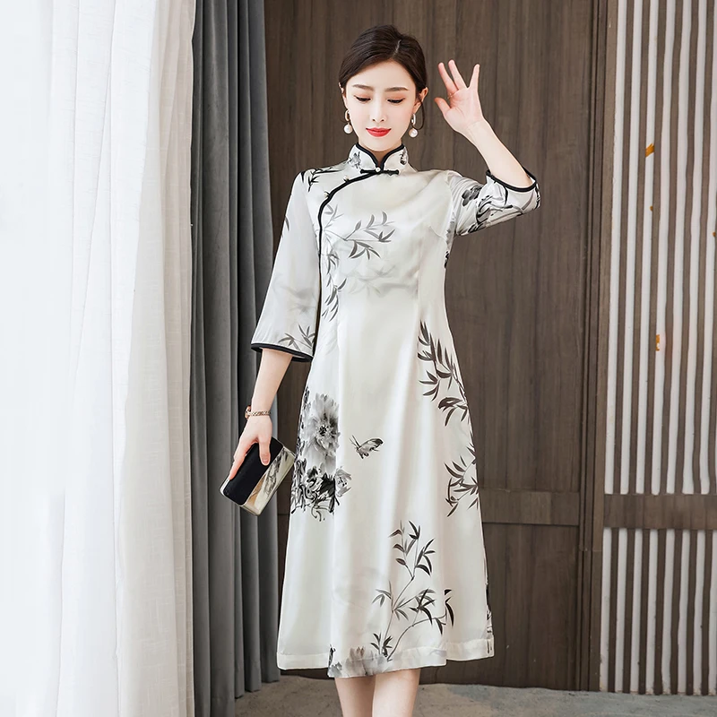 2021 винтажное Восточное китайское платье Ципао традиционное элегантное вечернее