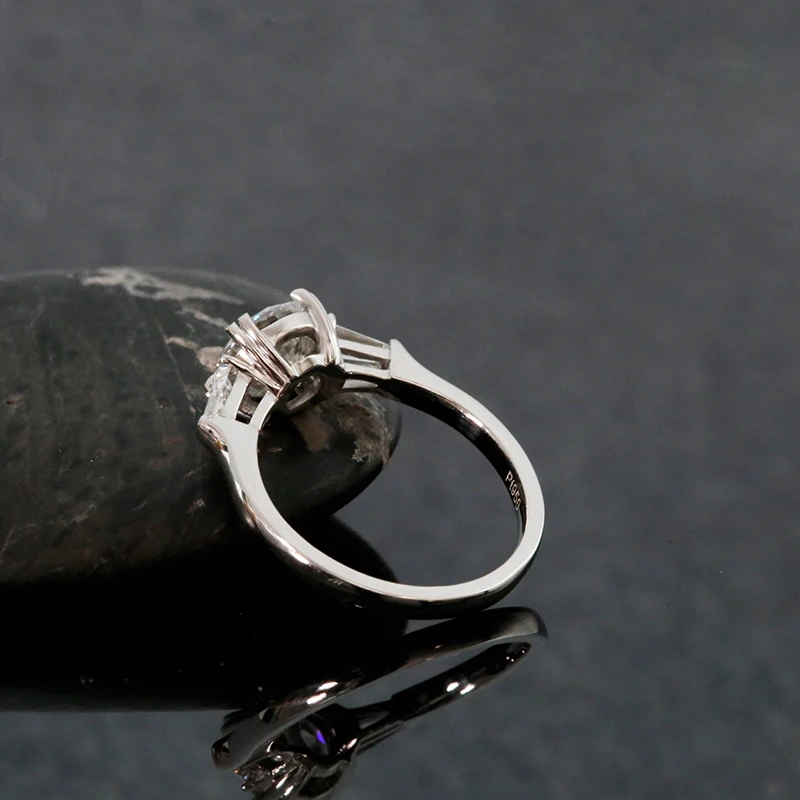 AEAW двойной Claw1.0ct 6,5 мм круглый разрез 10 к 14 к белого золота желтого золота Moissanite кольцо Оригинальное ослепительное женское ювелирное изделие
