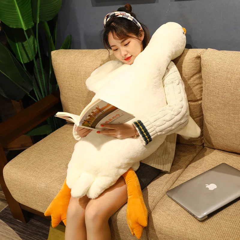 

190cm Giant Lying Duck Plush Toys Kawaii Animal Goose Mat Plush Pillow Stuffed Soft Cushion for Children Girls Birthday Gift