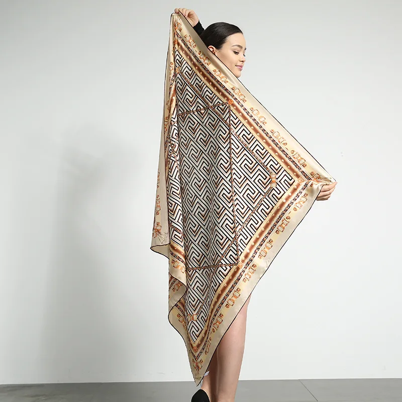 

New silk scarf/scarf "dimension space" heavy weight silk satin mulberry silk scarf/large shawl