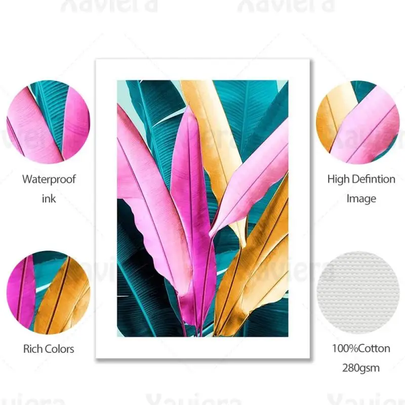 

Abstract Decor Poster Colorful Leaf Plant Nordic Minimalist Wall Picture Home Decor Living Room Bedroom Bedside Canvas Painting