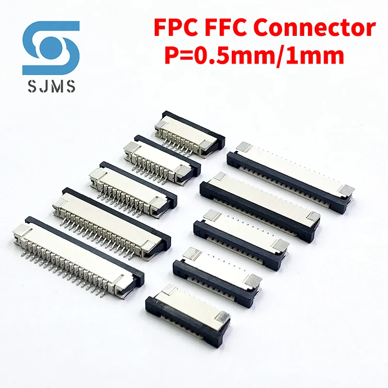 

10PCS 0.5mm 1.0mm FPC FFC Connector Flat Cable PCB Connectors SMT ZIF 4 5 6 7 8 10 12 16 18 20 26 28 30 32 36 40 50 54 60P P