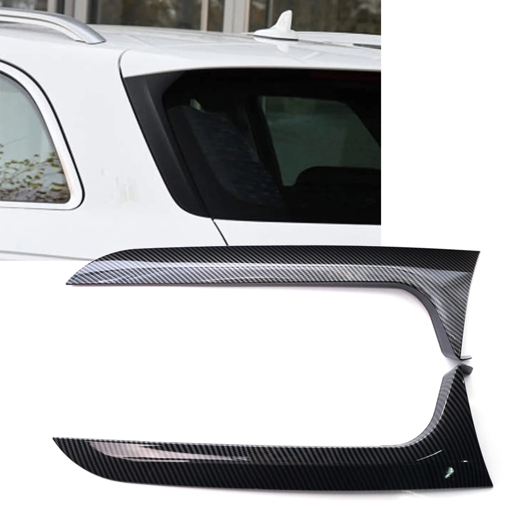 

2Pcs/Pair Car Rear Window Side Spoiler Canard Splitter Carbon Fiber ABS Trim For Audi 2012-2018 A6 C7 Allroad TDI Quattro Avant