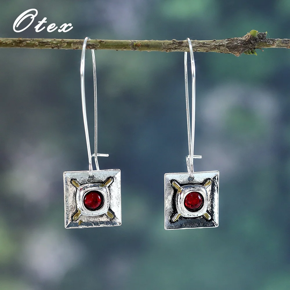 Роскошные брендовые модные ретро серьги в этническом стиле красные женские