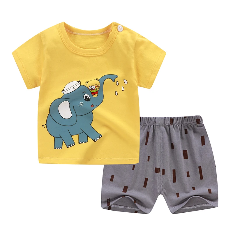 T-Shirt+Short Pants Baby Boy Girls Cotton Kids Clothing Sets Clothes Outfits Bebes Suits 12M to 5 Years Old 2 PCS Set | Мать и ребенок