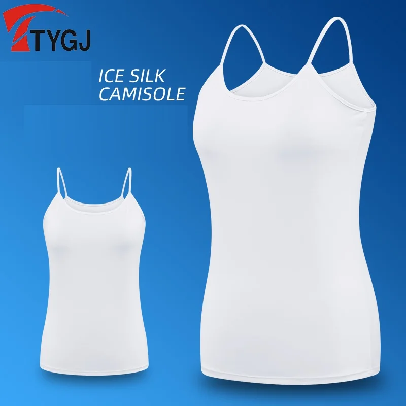 Женские майки для гольфа охлаждающий Повседневный жилет из ледяного шелка без