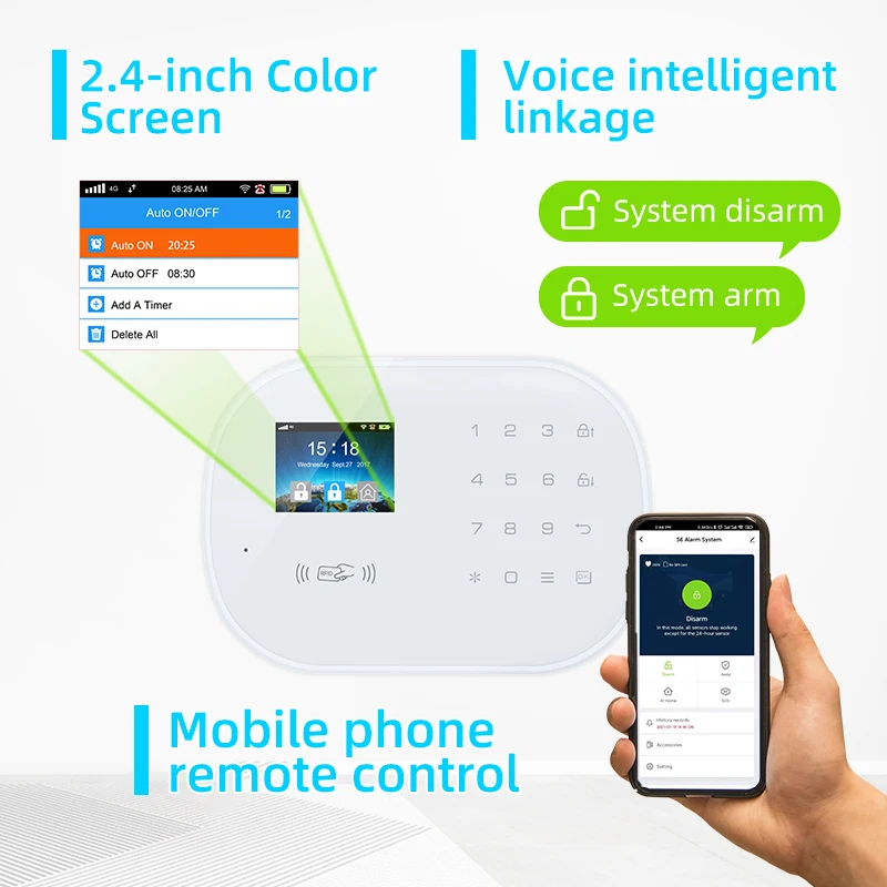 Умная Система сигнализации Hobeian Tuya Wi-Fi 4G работает с Alexa Home датчиком движения дыма