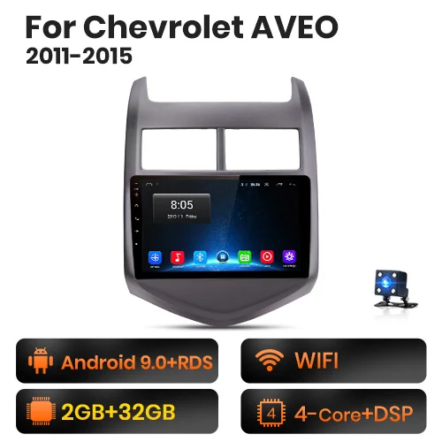 WIFI (2GB-32GB) AWESAFE для Chevrolet Aveo 2011- автомобильный Радио Мультимедиа Видео плеер gps навигация Нет 2 din 2din DVD Android 8,1 2 ГБ+ 32 ГБ - Цвет: WIFI (2GB-32GB)