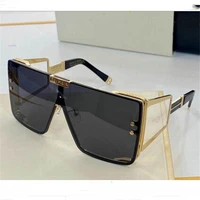 new black metal glasses woman luxury designer brand sunglasses women large frame one piece sun visor original box