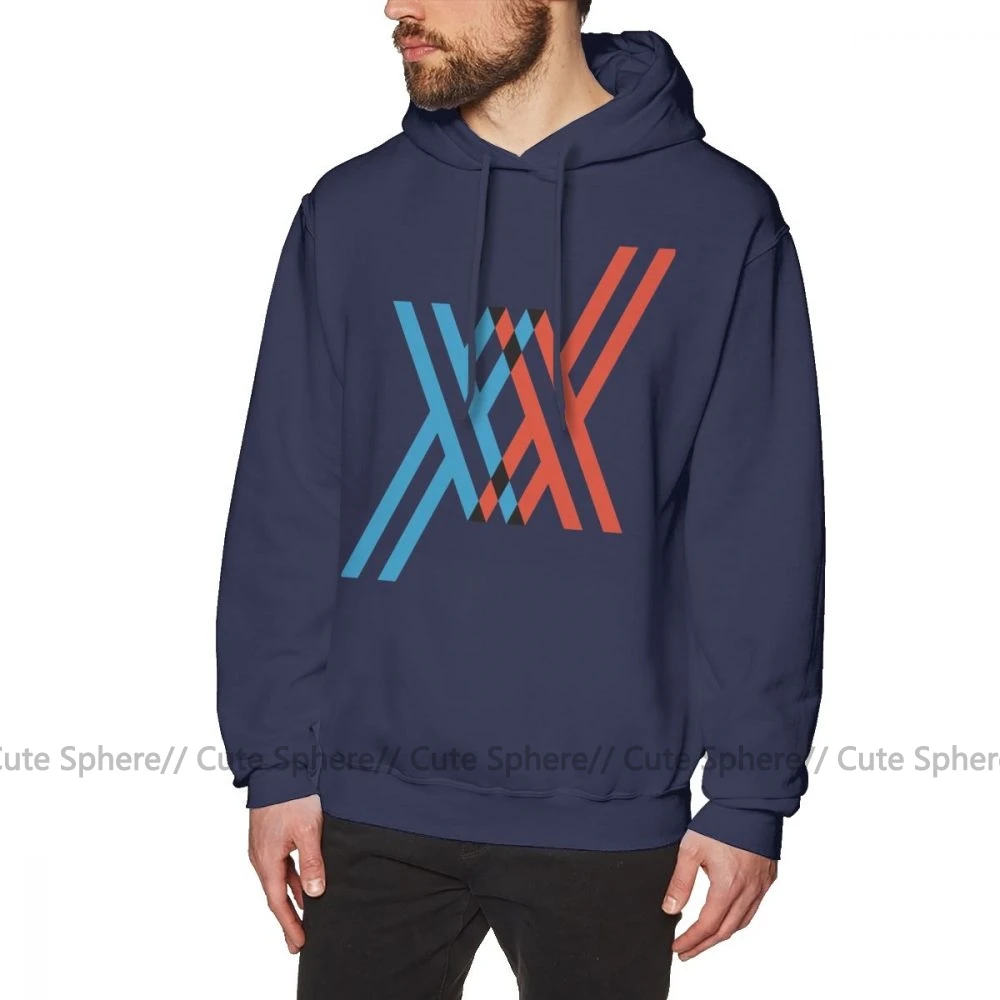 Franxx Толстовка Darling In The FranXX XX толстовки приятный серый пуловер Толстовка мужская хлопковая Длинная зимняя уличная большая толстовка - Цвет: Navy Blue