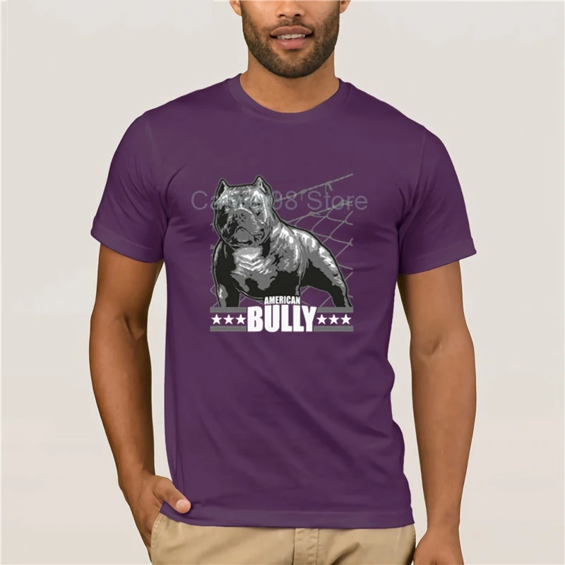 

Fashion Mens Short sleeve T Shirt American Bully Machine Bulldog Bullies Grobe Hunde Dogs Rasse 100% Cotton casual T-shirt