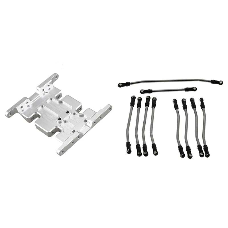 

1 шт. 1/10 держатель коробки передач из алюминиевого сплава CNC и 1 комплект металлических нижних подвесных звеньев