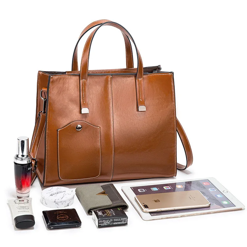 

RIEZMAN Vintage Women Shoulder Bag Fashion Women Handbags Leather Large Capacity Tote Bag Casual PU Leather Women Messenger Bag