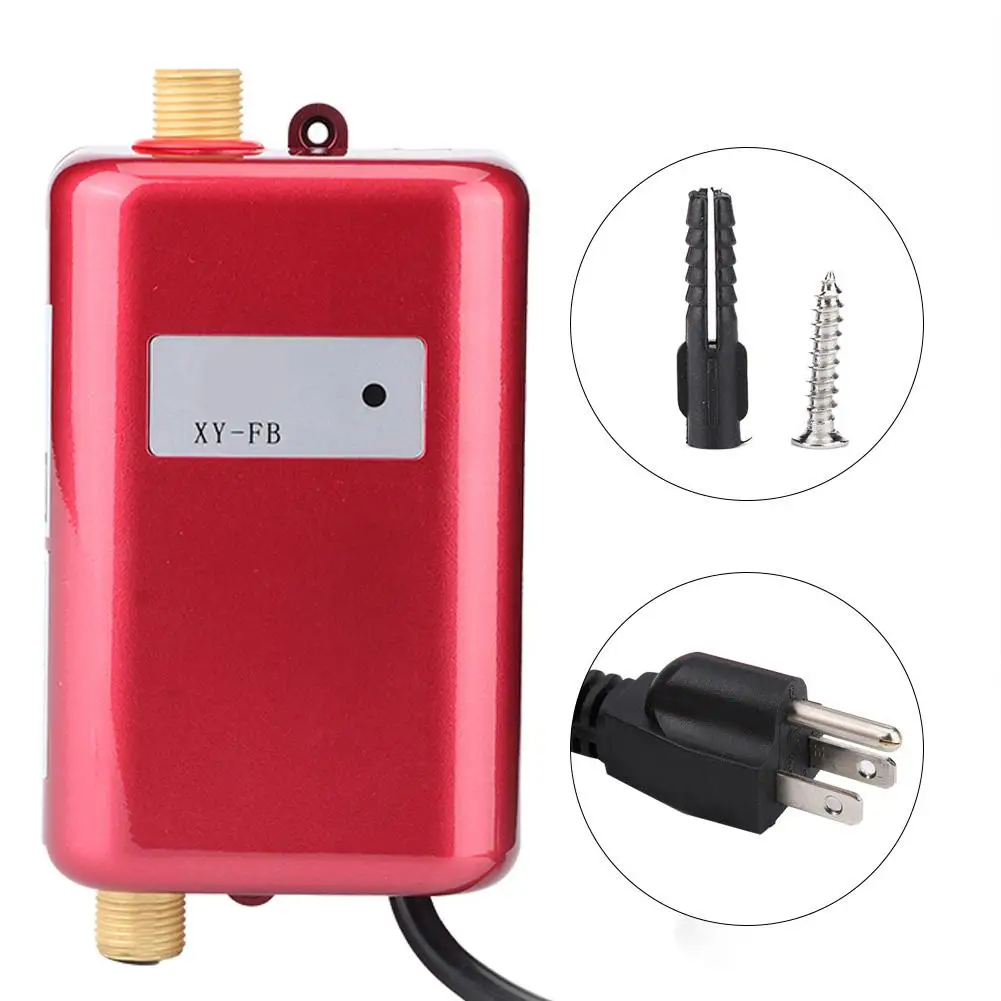 Красный Мини-подогреватель воды для ванной и кухни моющий Электрический