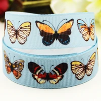22mm 25mm 38mm 75mm butterfly cartoon printed grosgrain ribbon party decoration 10 yards x 03930