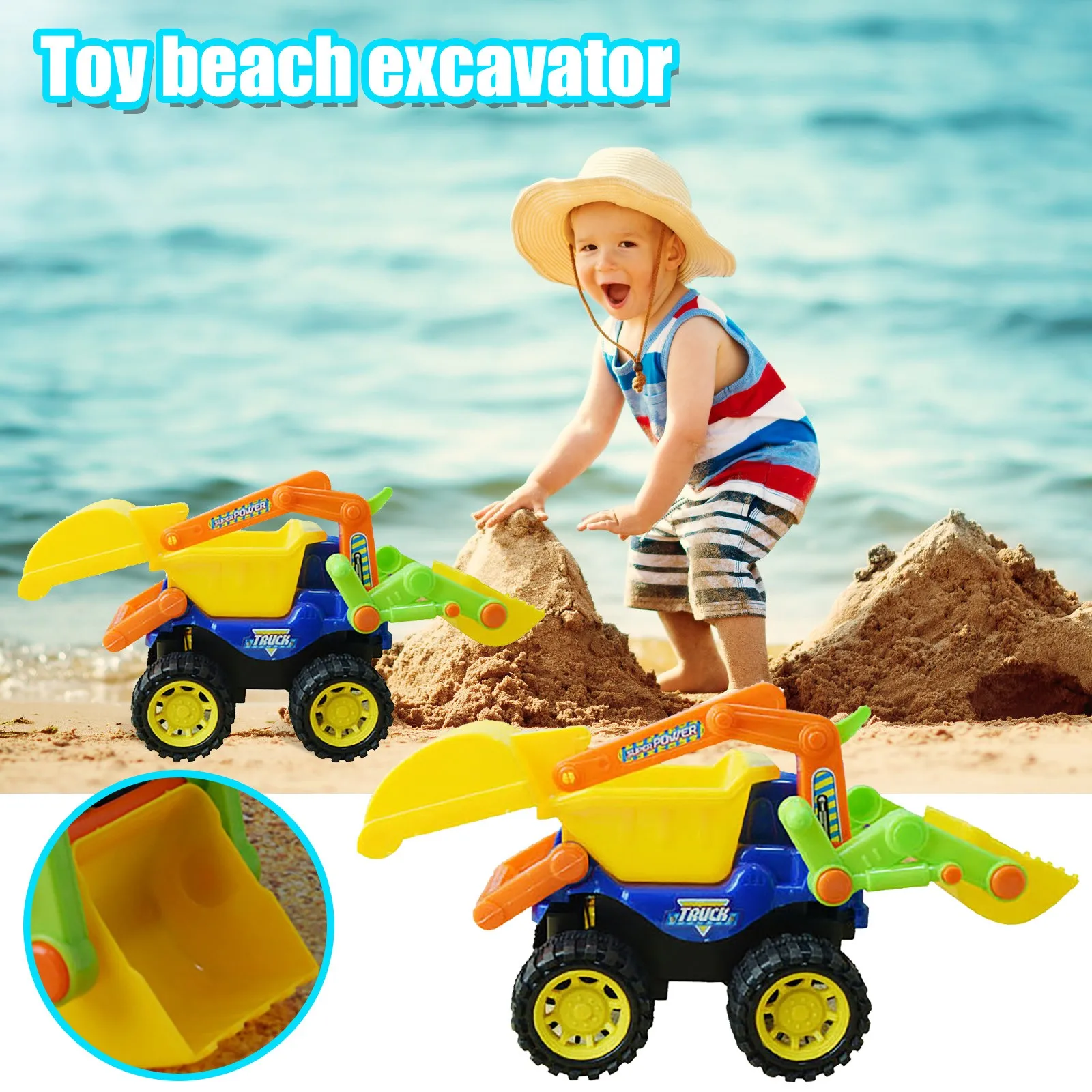 

Beach Toys Babies Beach Engineering Vehicles Construction Vehicles Toy Truck Excavator Bull juguetes playa Baby Adult Toys 2021